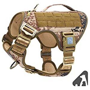 Auroth Tactical camouflage dog harness adjustable straps Large 24"-37" NEW…
